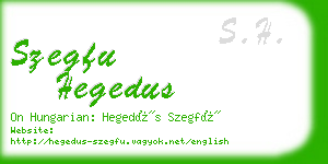 szegfu hegedus business card